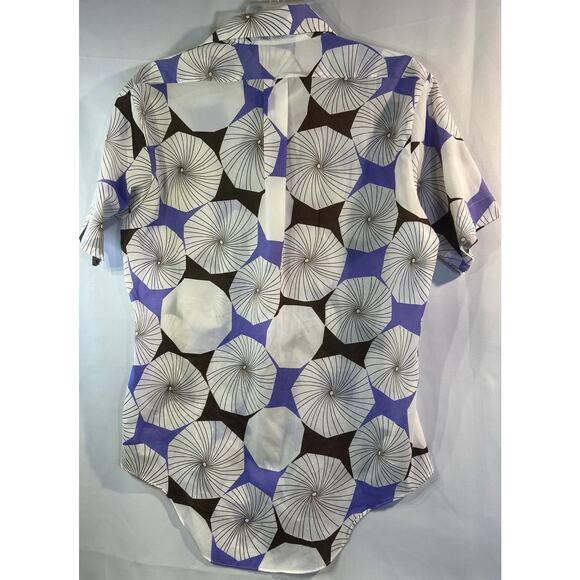 Vintage Marlboro White Brown Purple Spiral printed Short Sleeve Shirt  Large EC - Picture 3 of 7